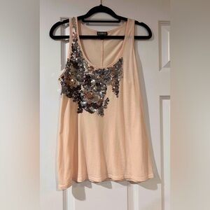 Perfect Condition Express Size Small-Pink DreamWright Cotton Tank with Sequins
